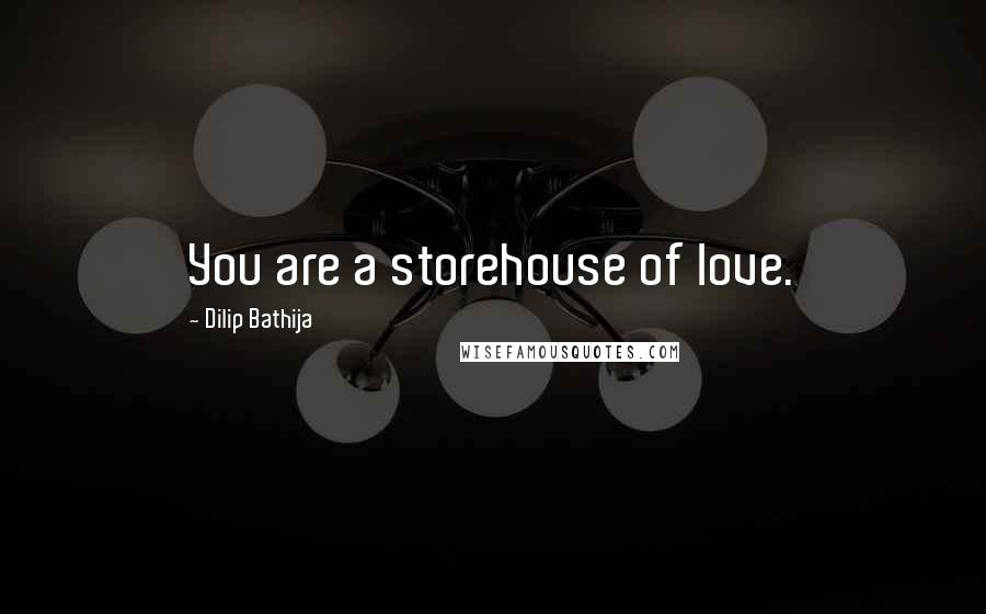 Dilip Bathija Quotes: You are a storehouse of love.