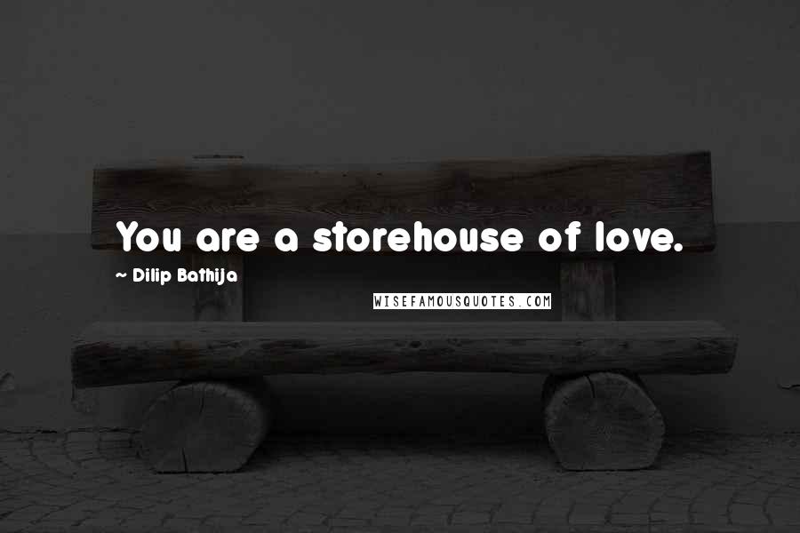 Dilip Bathija Quotes: You are a storehouse of love.