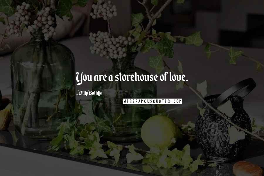 Dilip Bathija Quotes: You are a storehouse of love.