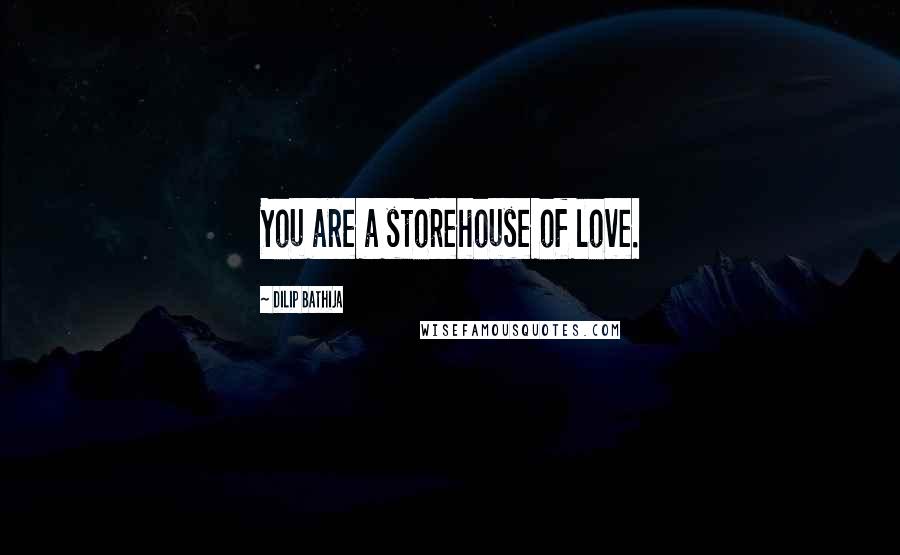 Dilip Bathija Quotes: You are a storehouse of love.