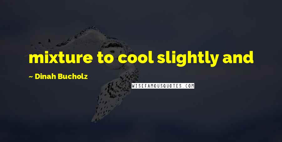 Dinah Bucholz Quotes: mixture to cool slightly and