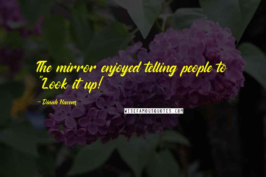 Dinah Havens Quotes: The mirror enjoyed telling people to "Look it up!