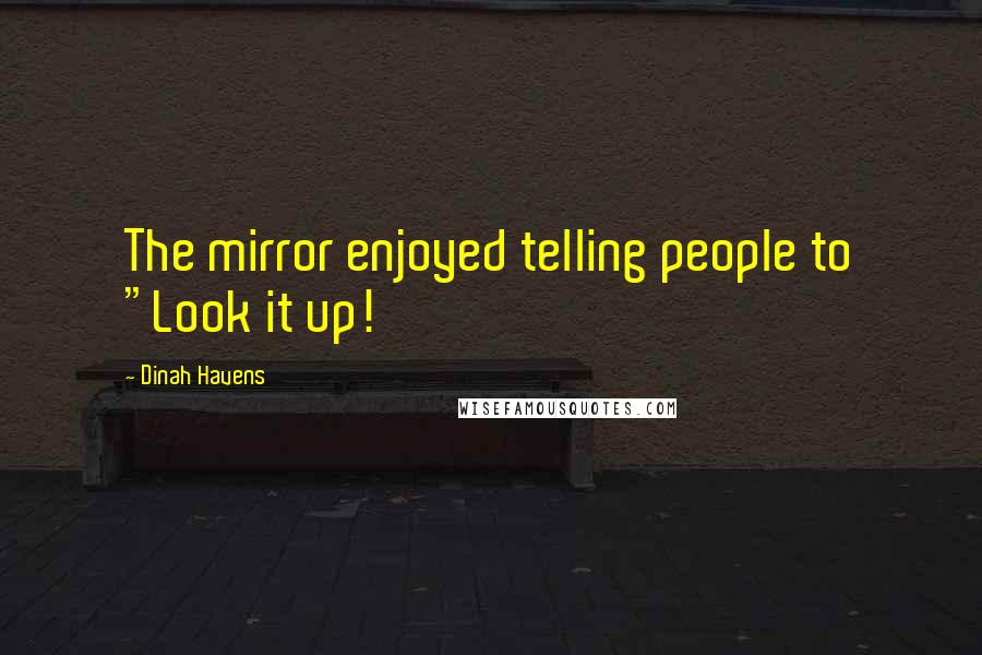 Dinah Havens Quotes: The mirror enjoyed telling people to "Look it up!
