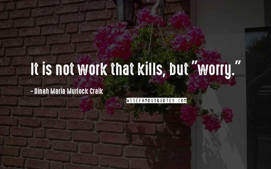 Dinah Maria Murlock Craik Quotes: It is not work that kills, but "worry."