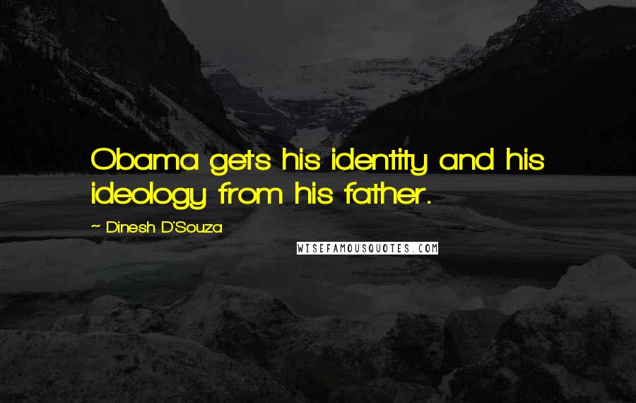 Dinesh D'Souza Quotes: Obama gets his identity and his ideology from his father.