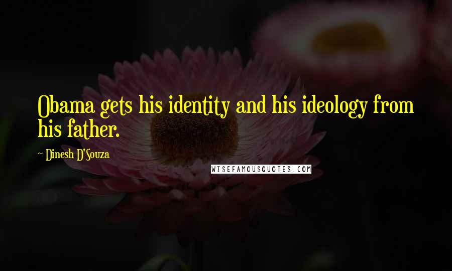 Dinesh D'Souza Quotes: Obama gets his identity and his ideology from his father.