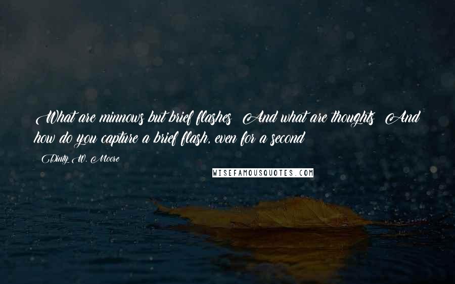 Dinty W. Moore Quotes: What are minnows but brief flashes? And what are thoughts? And how do you capture a brief flash, even for a second?