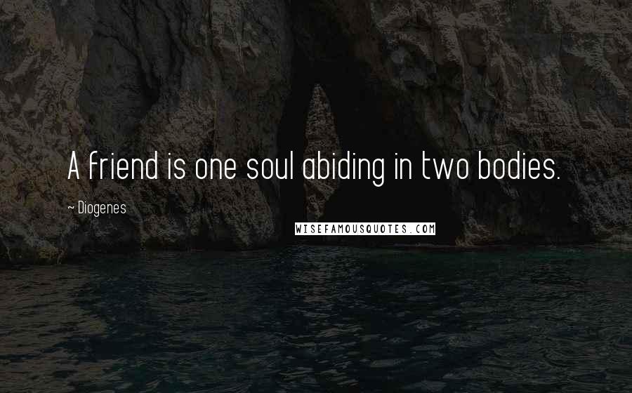 Diogenes Quotes: A friend is one soul abiding in two bodies.