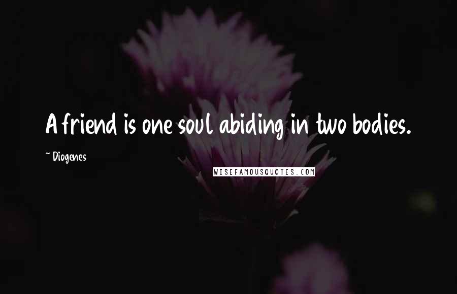 Diogenes Quotes: A friend is one soul abiding in two bodies.