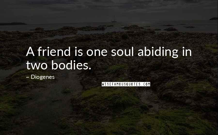 Diogenes Quotes: A friend is one soul abiding in two bodies.