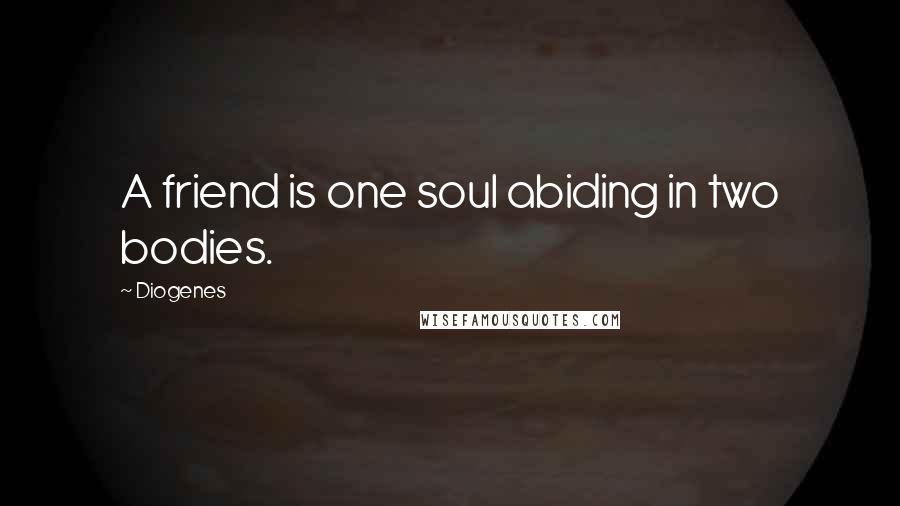 Diogenes Quotes: A friend is one soul abiding in two bodies.