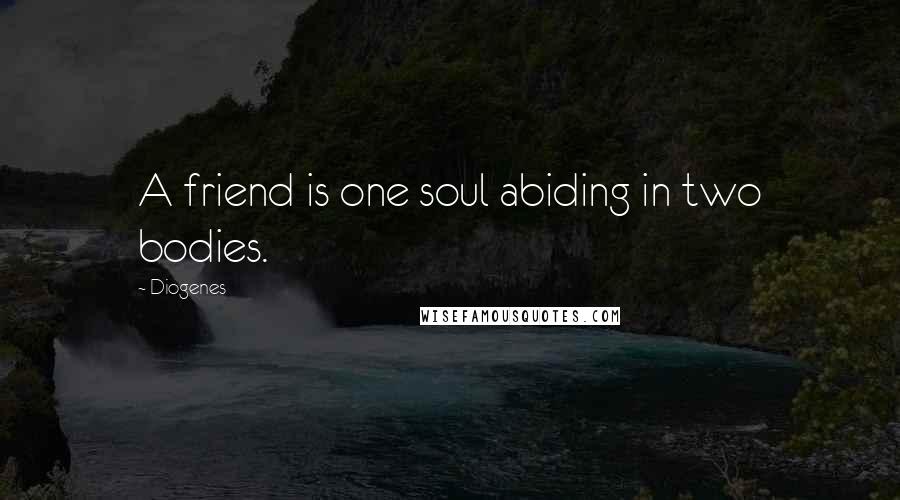 Diogenes Quotes: A friend is one soul abiding in two bodies.