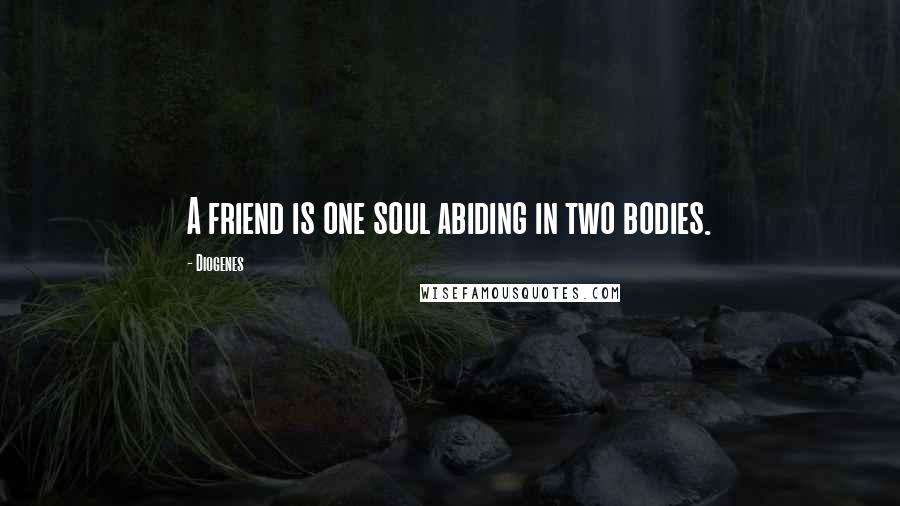 Diogenes Quotes: A friend is one soul abiding in two bodies.