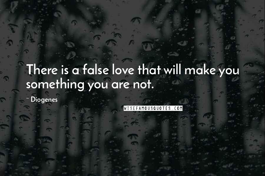 Diogenes Quotes: There is a false love that will make you something you are not.