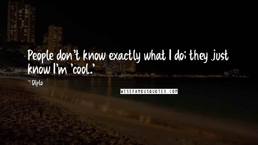 Diplo Quotes: People don't know exactly what I do; they just know I'm 'cool.'