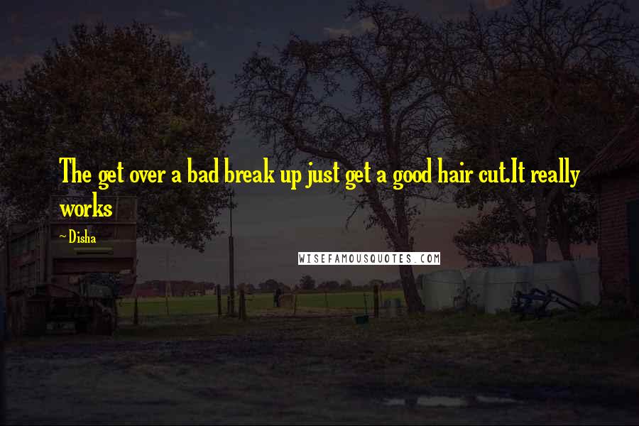 Disha Quotes: The get over a bad break up just get a good hair cut.It really works