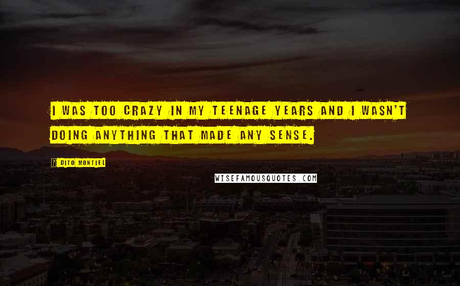 Dito Montiel Quotes: I was too crazy in my teenage years and I wasn't doing anything that made any sense.