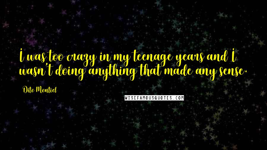 Dito Montiel Quotes: I was too crazy in my teenage years and I wasn't doing anything that made any sense.