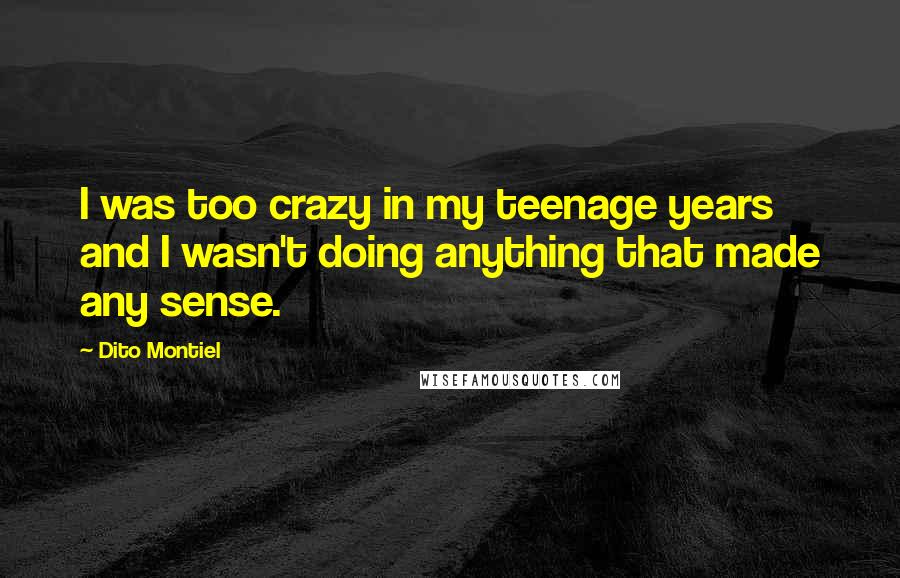 Dito Montiel Quotes: I was too crazy in my teenage years and I wasn't doing anything that made any sense.