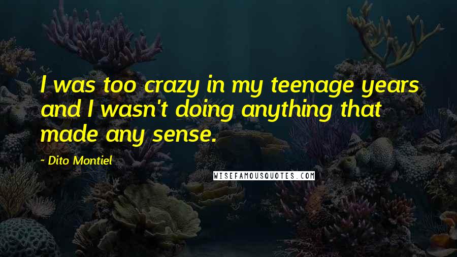 Dito Montiel Quotes: I was too crazy in my teenage years and I wasn't doing anything that made any sense.