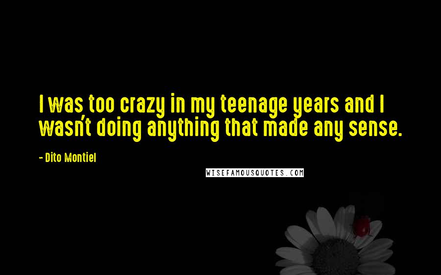 Dito Montiel Quotes: I was too crazy in my teenage years and I wasn't doing anything that made any sense.