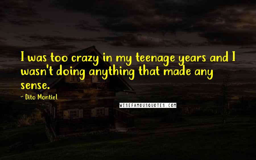 Dito Montiel Quotes: I was too crazy in my teenage years and I wasn't doing anything that made any sense.