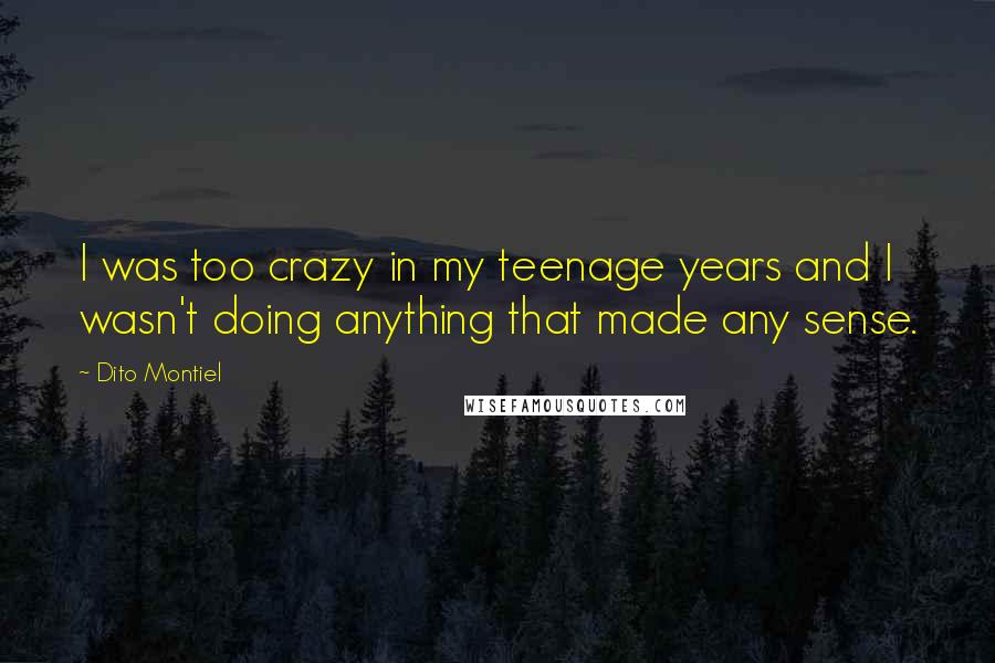 Dito Montiel Quotes: I was too crazy in my teenage years and I wasn't doing anything that made any sense.