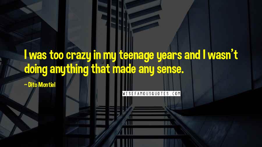 Dito Montiel Quotes: I was too crazy in my teenage years and I wasn't doing anything that made any sense.