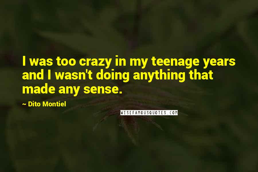 Dito Montiel Quotes: I was too crazy in my teenage years and I wasn't doing anything that made any sense.