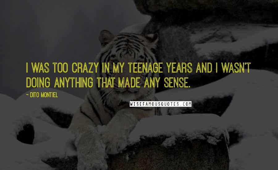 Dito Montiel Quotes: I was too crazy in my teenage years and I wasn't doing anything that made any sense.