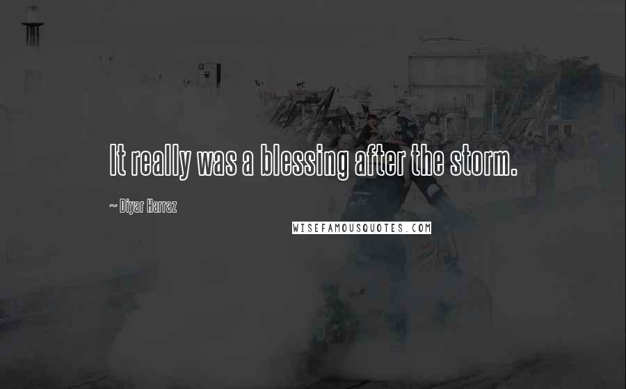 Diyar Harraz Quotes: It really was a blessing after the storm.