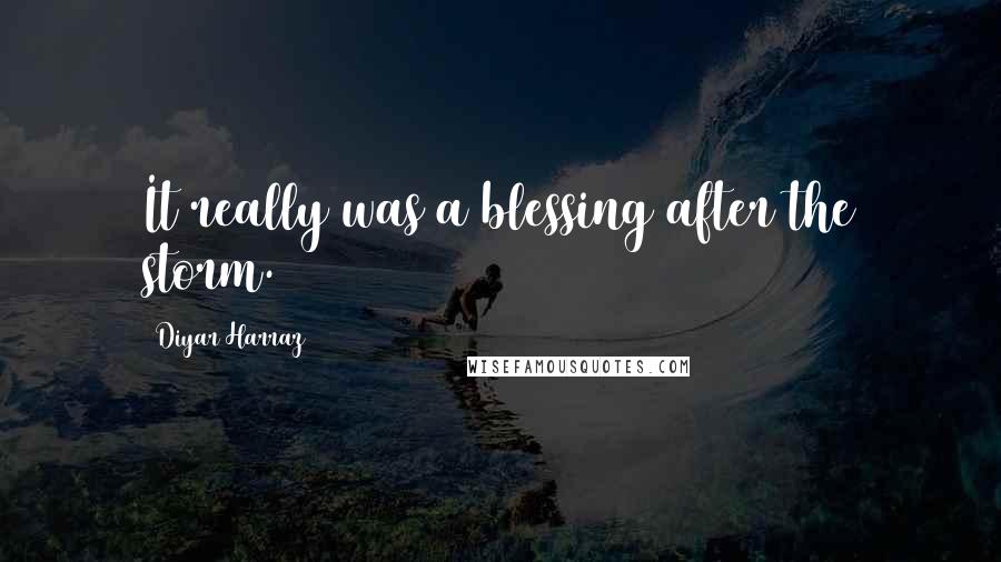 Diyar Harraz Quotes: It really was a blessing after the storm.