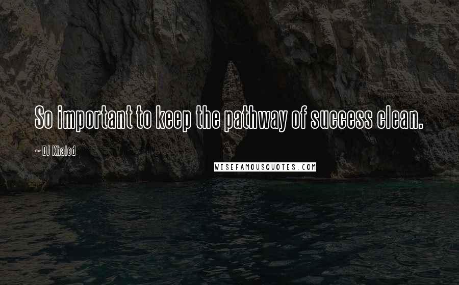 DJ Khaled Quotes: So important to keep the pathway of success clean.