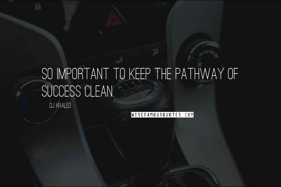 DJ Khaled Quotes: So important to keep the pathway of success clean.
