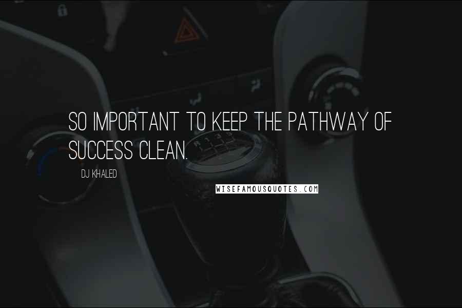 DJ Khaled Quotes: So important to keep the pathway of success clean.