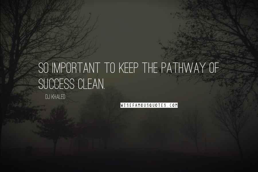 DJ Khaled Quotes: So important to keep the pathway of success clean.