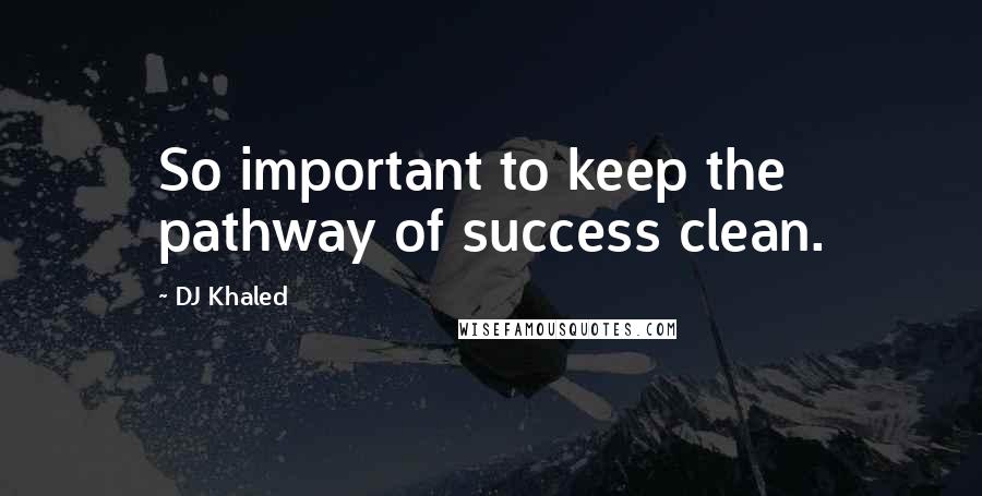 DJ Khaled Quotes: So important to keep the pathway of success clean.