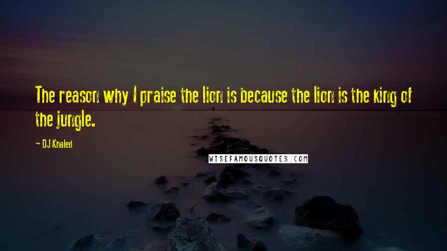 DJ Khaled Quotes: The reason why I praise the lion is because the lion is the king of the jungle.