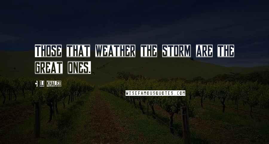 DJ Khaled Quotes: Those that weather the storm are the great ones.