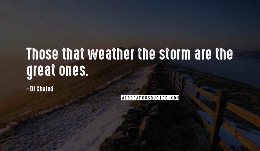 DJ Khaled Quotes: Those that weather the storm are the great ones.
