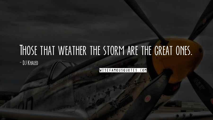 DJ Khaled Quotes: Those that weather the storm are the great ones.