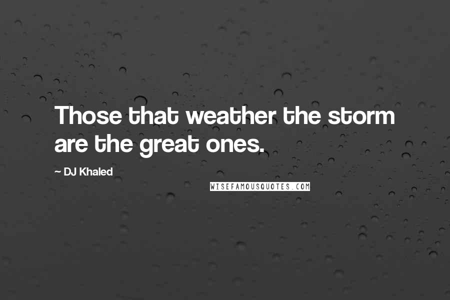 DJ Khaled Quotes: Those that weather the storm are the great ones.