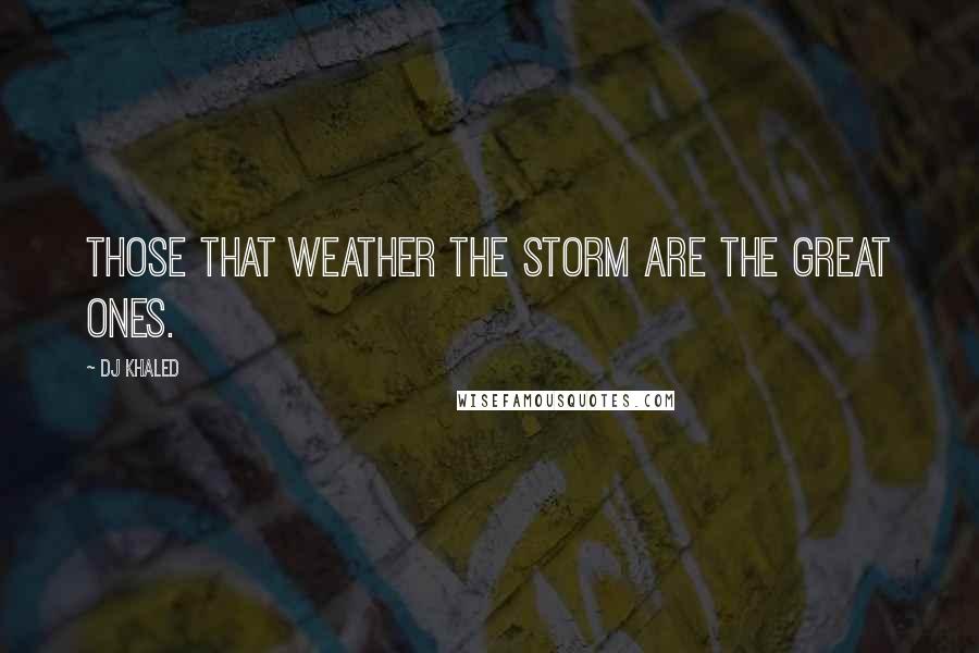 DJ Khaled Quotes: Those that weather the storm are the great ones.
