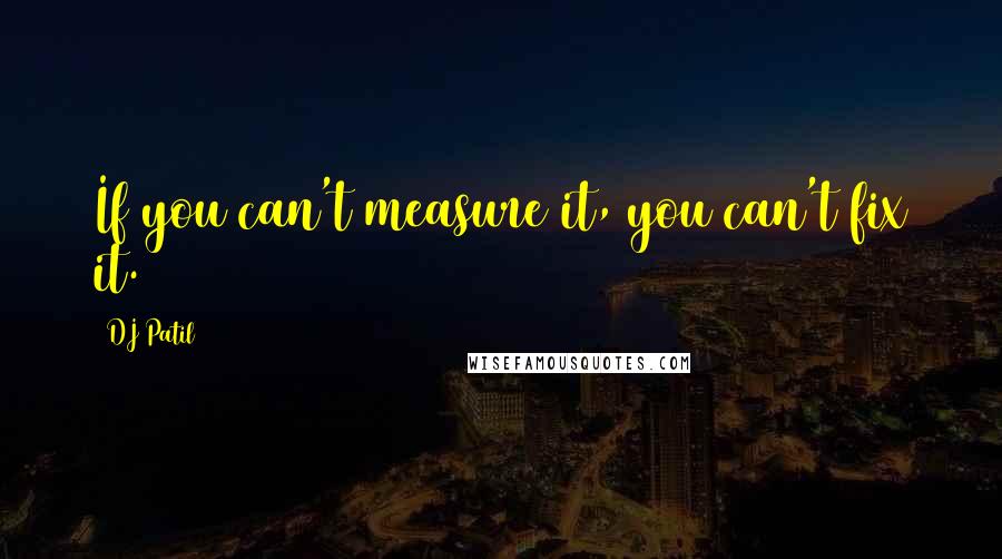 DJ Patil Quotes: If you can't measure it, you can't fix it.
