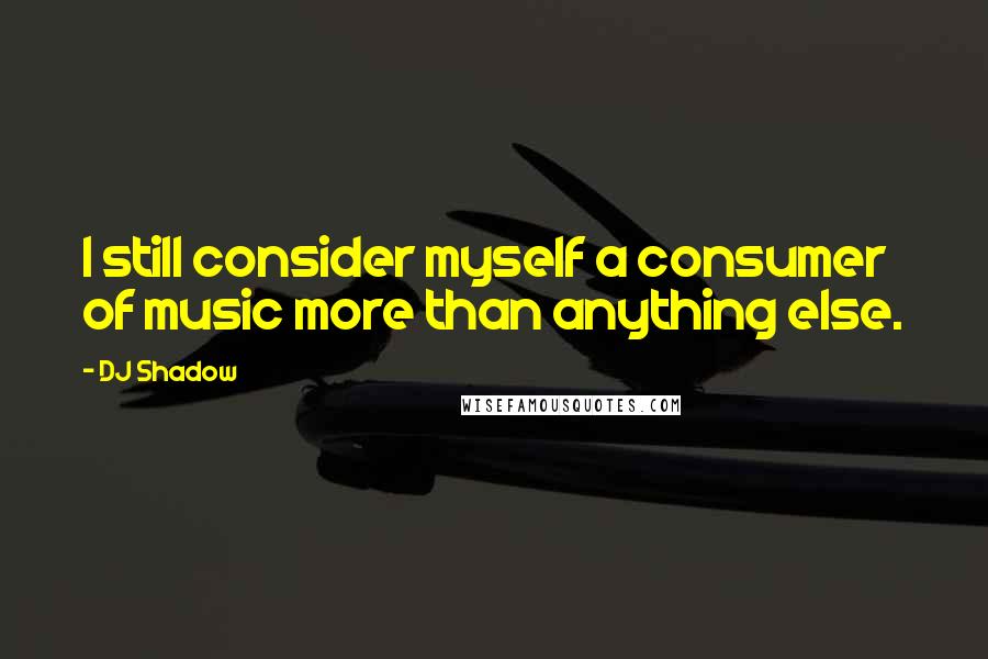 DJ Shadow Quotes: I still consider myself a consumer of music more than anything else.