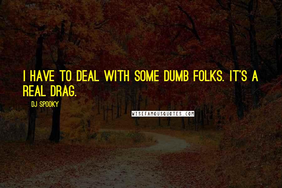 DJ Spooky Quotes: I have to deal with some dumb folks. It's a real drag.