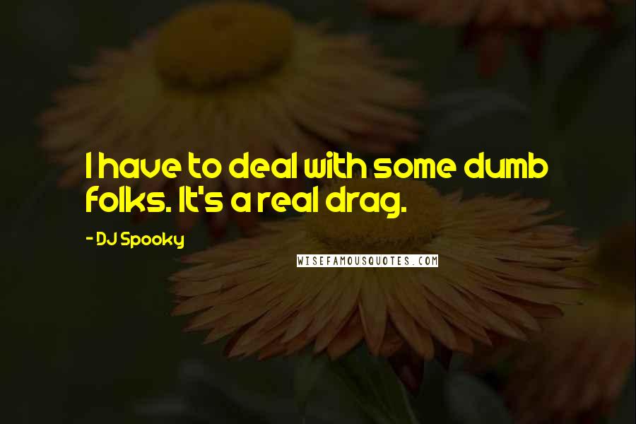 DJ Spooky Quotes: I have to deal with some dumb folks. It's a real drag.