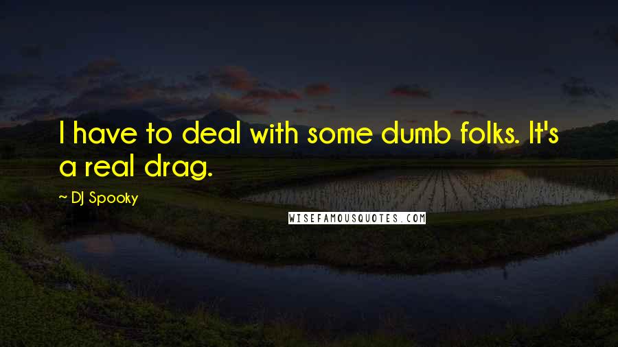 DJ Spooky Quotes: I have to deal with some dumb folks. It's a real drag.