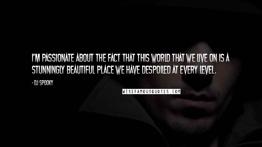 DJ Spooky Quotes: I'm passionate about the fact that this world that we live on is a stunningly beautiful place we have despoiled at every level.