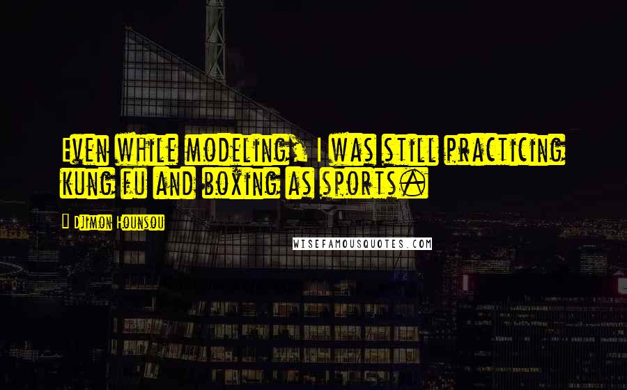 Djimon Hounsou Quotes: Even while modeling, I was still practicing kung fu and boxing as sports.